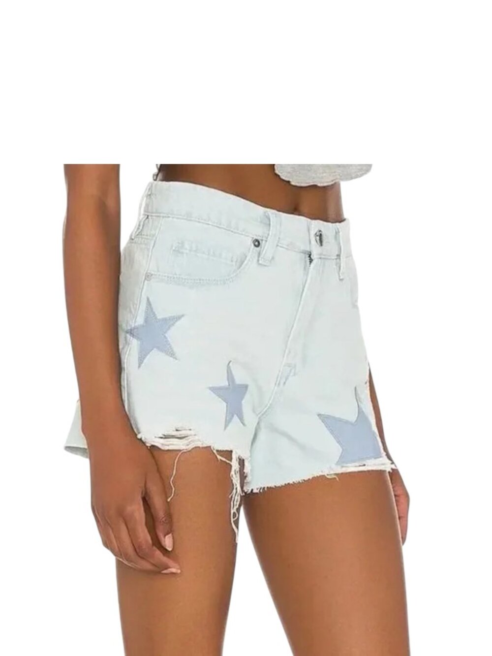 BLANKNYC The Barrow Vintage Allstar Patch High-Rise Denim Jean Shorts - Size 25